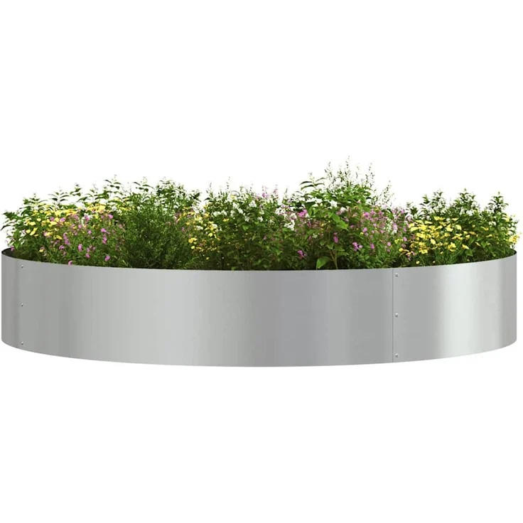 vidaXL Pflanzenring Silber 120 x 120 x 20 cm Verzinkter Stahl 873644 – Bild 3