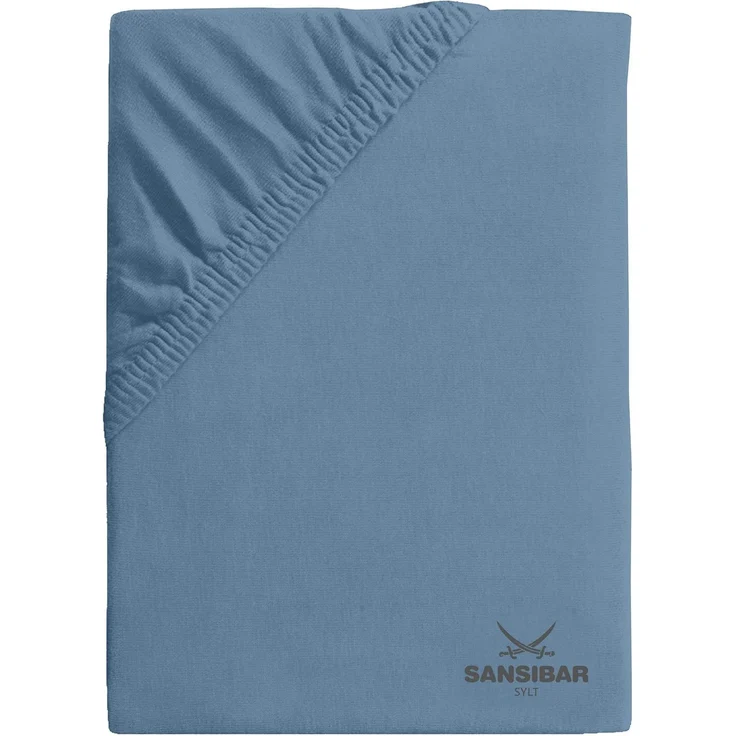 Sansibar Sylt Spannbettlaken Spannbettlaken "Sansibar Jersey Bettlaken“ Premium Qualität, Gummizug: rundum, mit hochwertigem Sansibar Logo-Druck, Fähnchen am Steg, Rundumgummizug – Bild 1