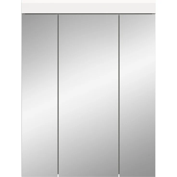 Xonox Scout Spiegelschrank (B/H/T: 60x79x18 cm) in weiß Nachbildung und weiß Hochglanz tiefzieh – Bild 2