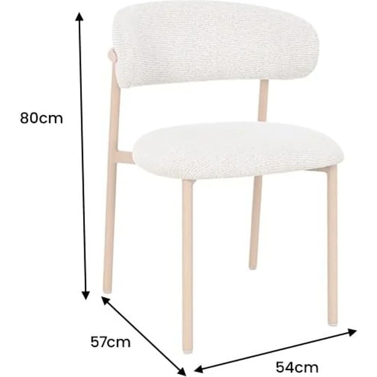 riess-ambiente Polsterstuhl BELFORT beige/natur - Strukturstoff, Metall, Eichen-Design, zeitlos (Einzelartikel, 1 St), Moderner Esszimmerstuhl - ideal für Wohnzimmer, Küche oder Homeoffice – Bild 3