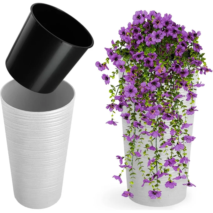KADAX Blumentopf Blumenabdeckung Ökologisch Weiß 25cm – Bild 1