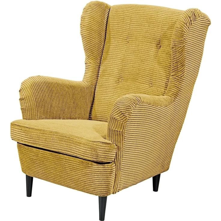 Ohrensessel >OSKAR< (Sessel und Hocker) in mustard - 78x102x98 (BxHxT) – Bild 4