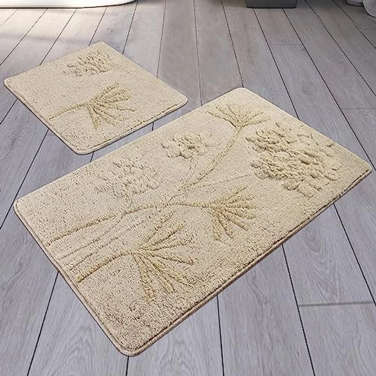 Badteppich Set 2-teilig beige – Bild 3