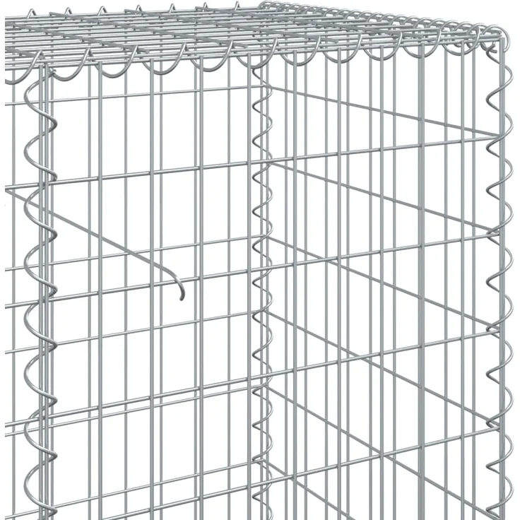 vidaXL Gabione mit Deckel 400x50x100 cm Verzinktes Eisen 3295145 – Bild 5