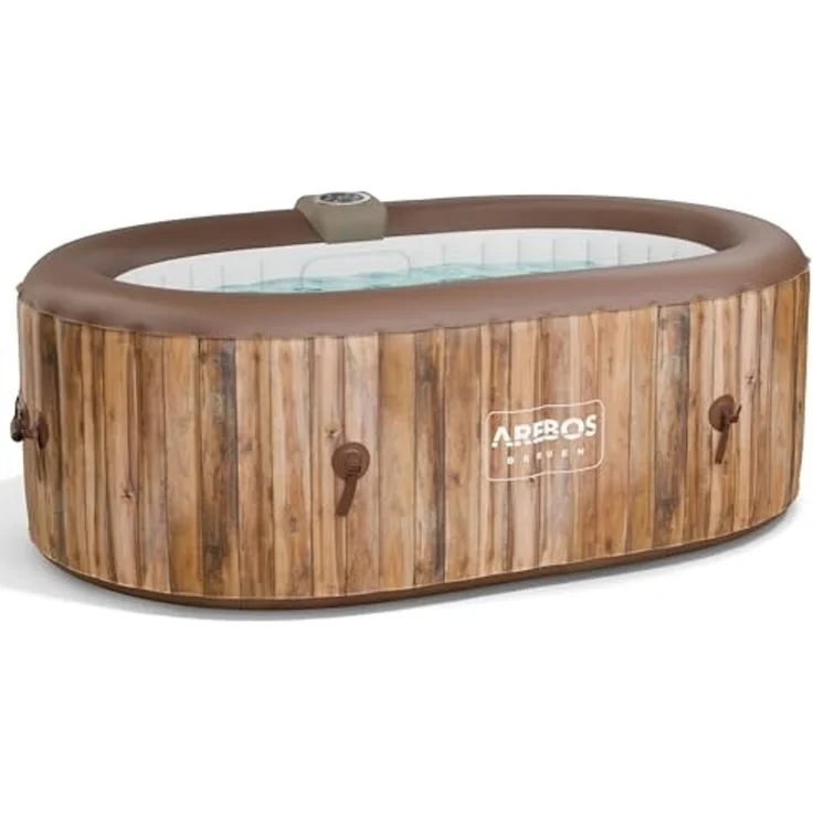 Arebos Whirlpool BERGEN aufblasbar für 2 Personen mit 90 Massagedüsen, (Komplett-Set, 190 x 120 cm), für Outdoor & Indoor – Bild 2