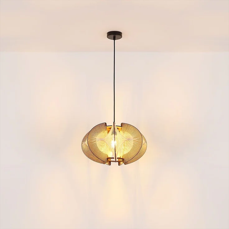Hängeleuchte, Hanf, MDF, naturfarben, 1 flammig – Bild 9