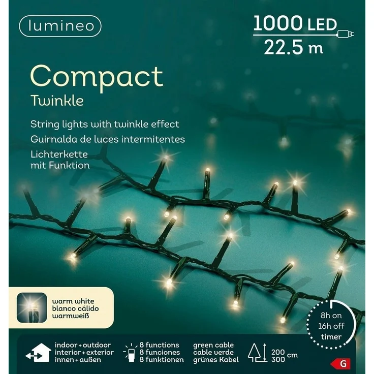 Lumineo LED-Lichterkette Compact Außen 27,5 m warmweiß – Bild 1