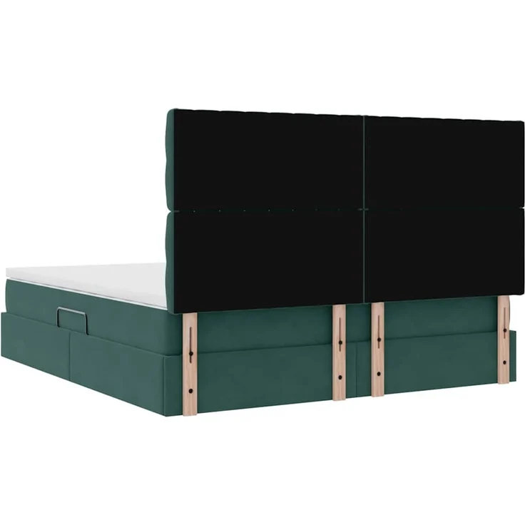vidaXL Aufbewahrungsbett mit Matratze Dunkelgrün 160 x 200 cm Samt 3372102 – Bild 11