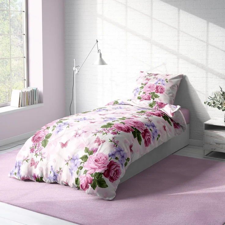 One Home Bettwäsche Motive, Mikrofaser, 2 teilig, Blumen geblümt floral Natur, Knitterfrei Weich für Sommer und Winter – Bild 2