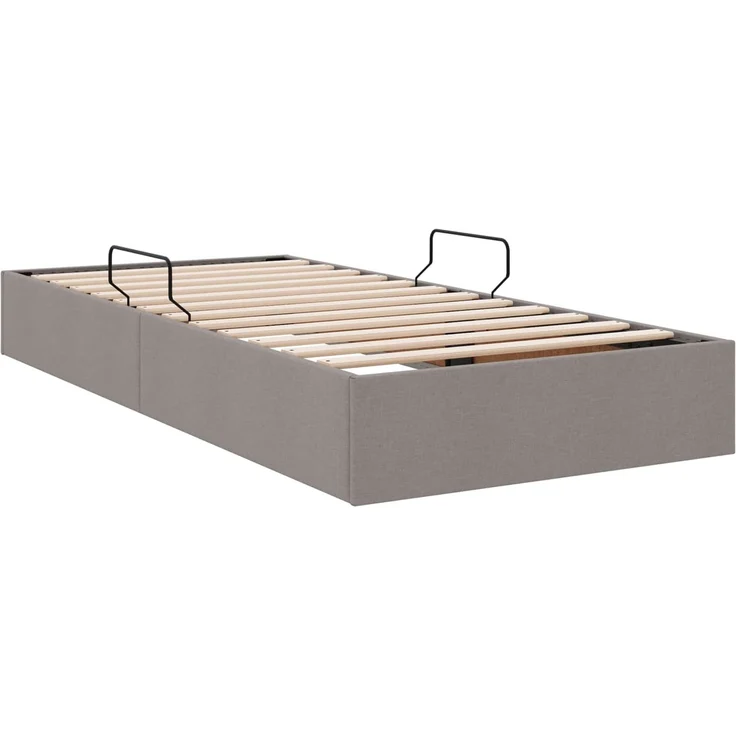 vidaXL Ottoman Bettgestell mit Speicher Taupe 100 x 200 cm Stoff 3442805 – Bild 5