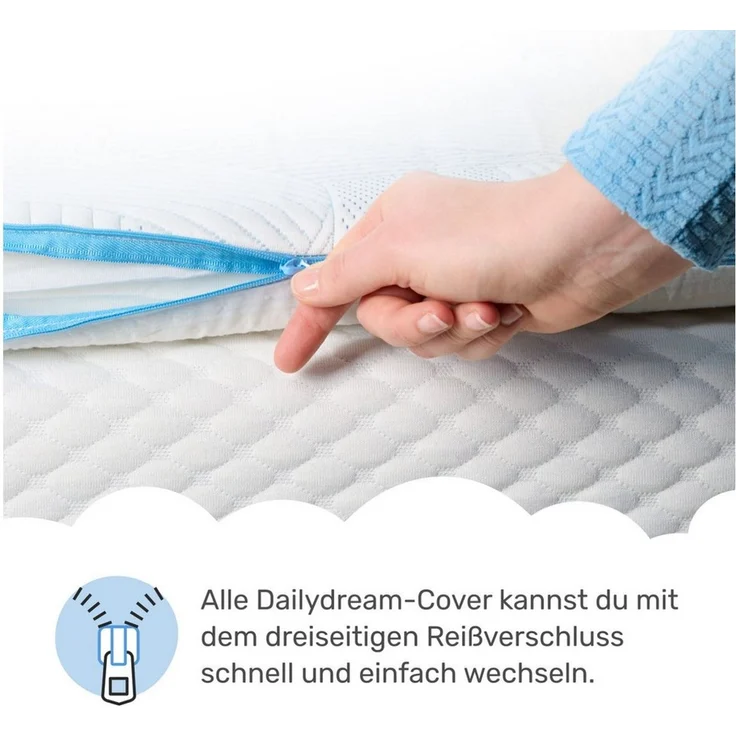 Dailydream Matratzentopper Cover Cool Touch 90x200 | Kühlender Ersatzbezug für Topper | SENSICE™-Technologie | rutschfest, atmungsaktiv & waschbar | 60% Polyester, 40% Viskose | OEKO-TEX® zertifizie – Bild 2