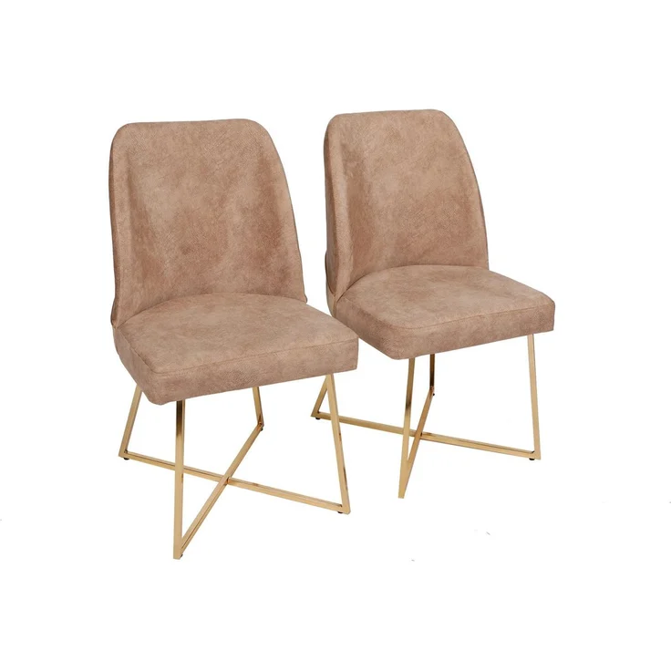 Skye Decor 'Madrid 913 V2' Stuhlset (2-teilig), Gold / Braun, 50 x 90 x 49 cm – Bild 1