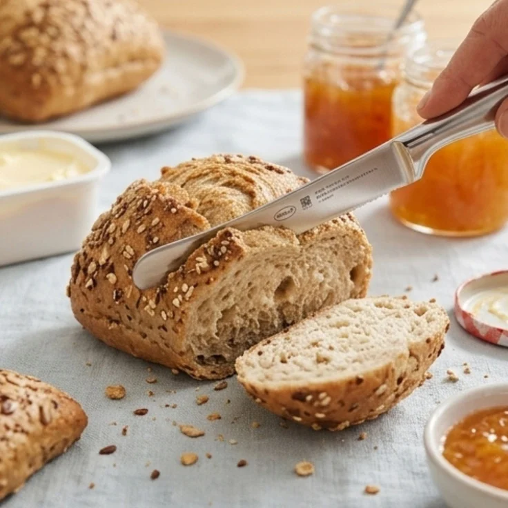 RÖSLE Frühstücksmesser Basic Line, Hochwertiges Buttermesser oder Brotzeitmesser zum Schneiden und Bestreichen von Brötchen oder Brot, Klingenspezialstahl, Edelstahl 18/10, ergonomischer Griff – Bild 4