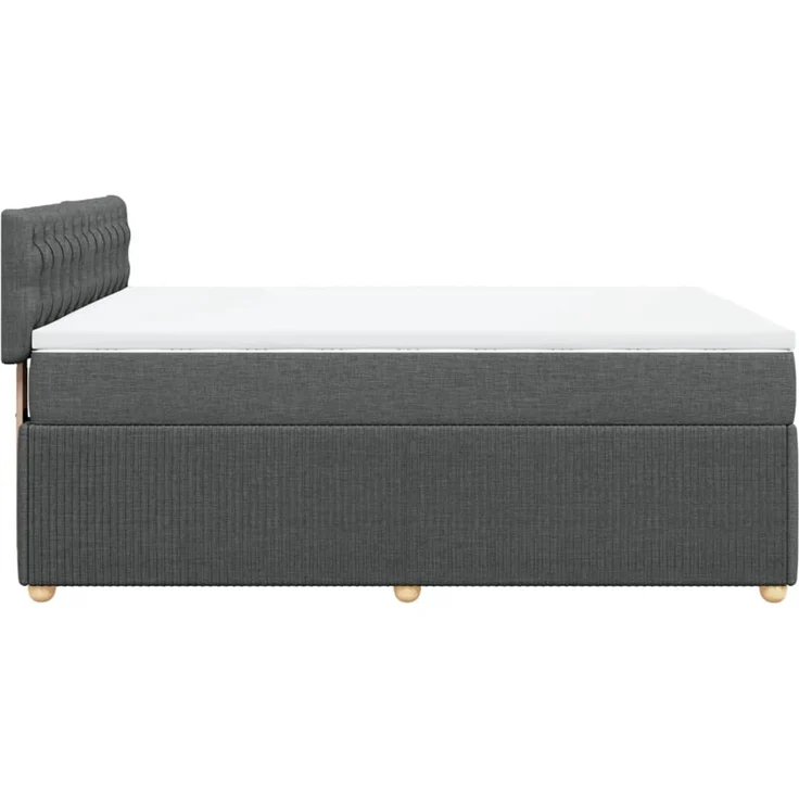 vidaXL Boxspringbett mit Matratze Dunkelgrau 140x200 cm Stoff 3287487 – Bild 5