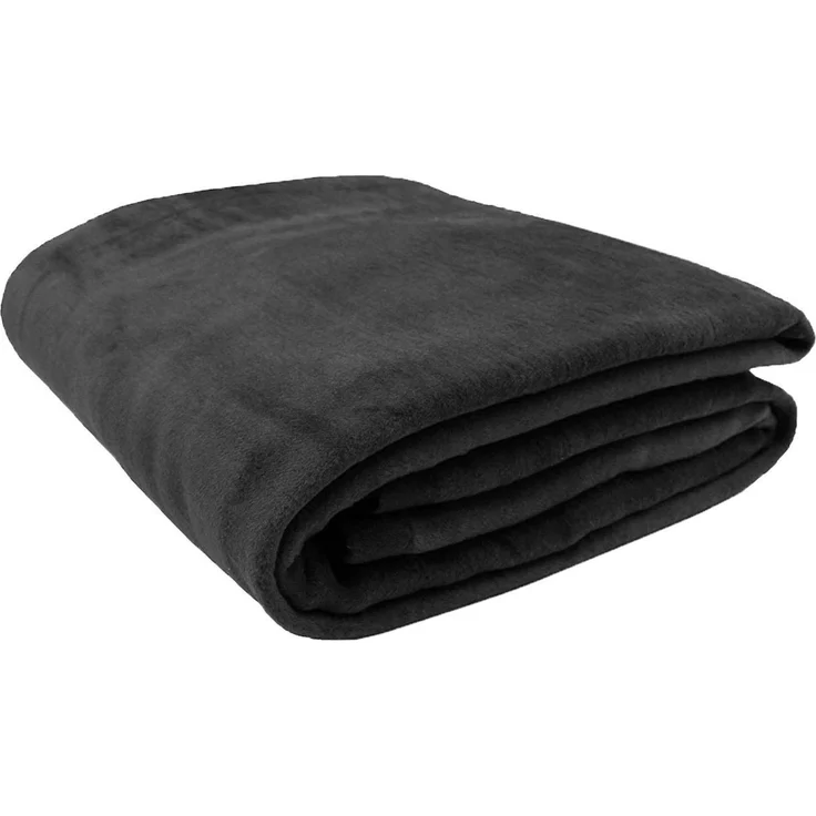 ZOLLNER Kuscheldecke mit Einfassband, 150x200 cm, dunkelgrau (graphit) – Bild 2