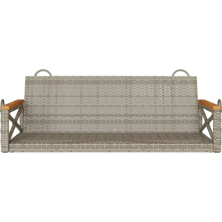 vidaXL Hängebank Grau 109x62x40 cm Poly Rattan 368153 – Bild 4