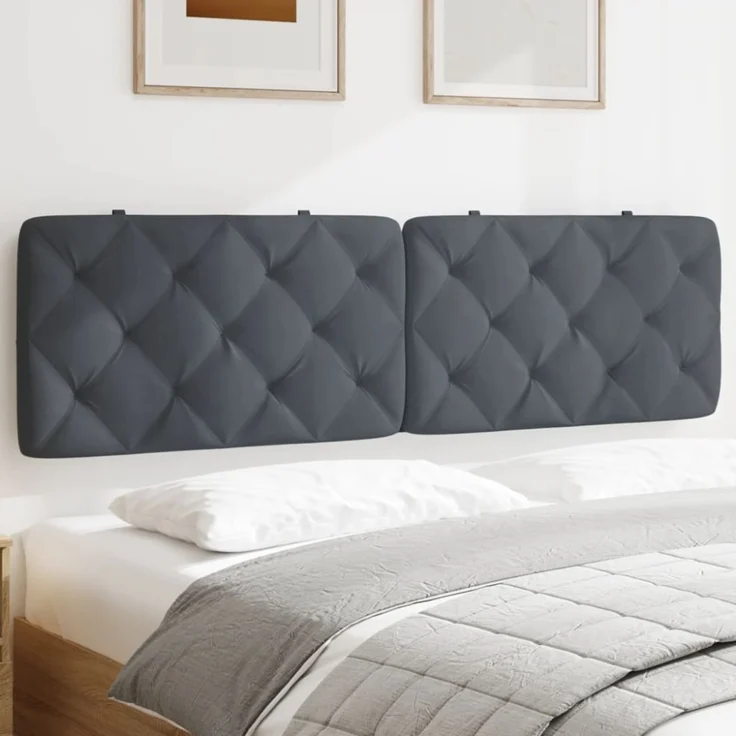 vidaXL Kopfteil-Kissen Dunkelgrau 180 cm Samt 374740 – Bild 1