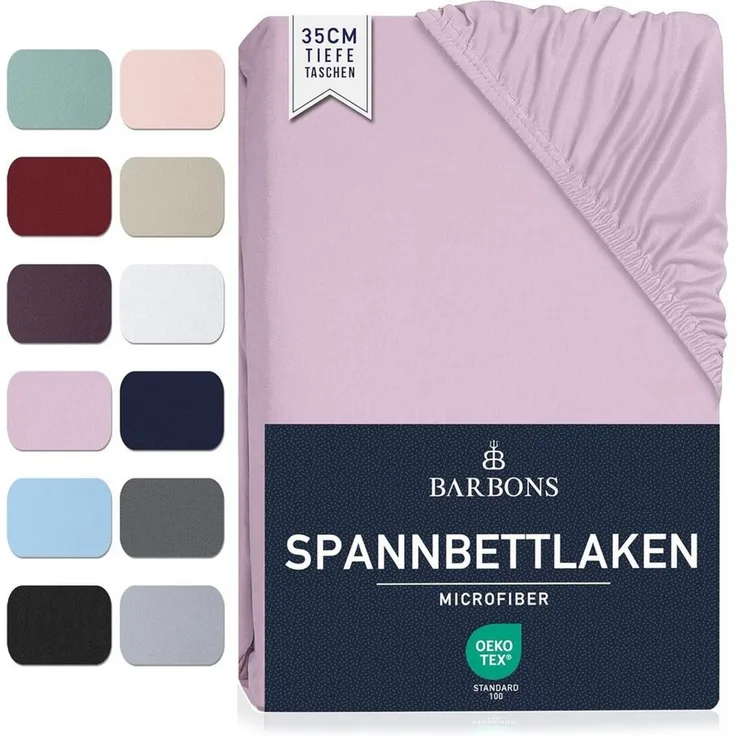 BARBONS Spannbettlaken Spannbetttuch für Matratzen Topper 35 cm Tiefe Elastisches Bettlaken, Gummizug: Rundumgummizug, (1 Stück), Mikrofaser Gebürstete Polyester Rundumgummizug weich pflegeleicht