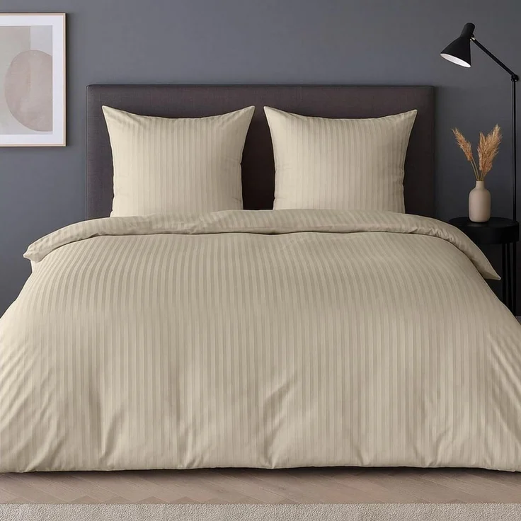 TRAUMSCHLAF Bettwäsche Stripe, Mako Satin, 2 teilig, hochwertige Satin Bettwäsche – Bild 1