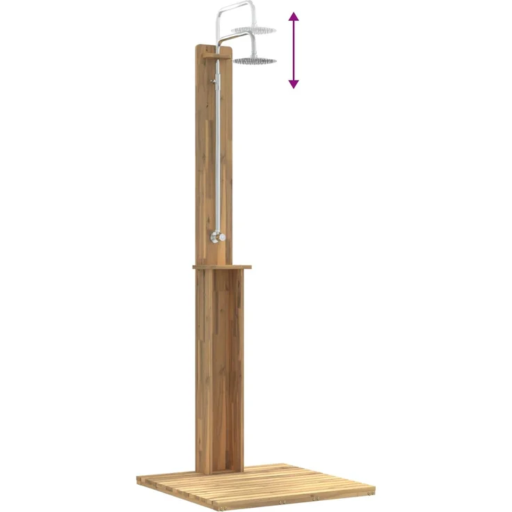 vidaXL Gartendusche 217 cm Massives Akazienholz und Edelstahl 903111 – Bild 8