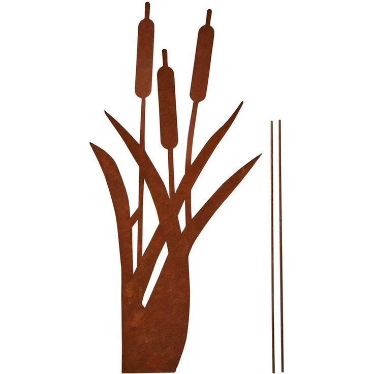 UNUS GARDEN Gartenstecker Schilfgräser Metall Rostoptik dekorative Beetstecker für Garten Balkon (1-St, Schilfgräser Beetstecker Metall Rostoptik dekorative Deko für Garten) – Bild 5