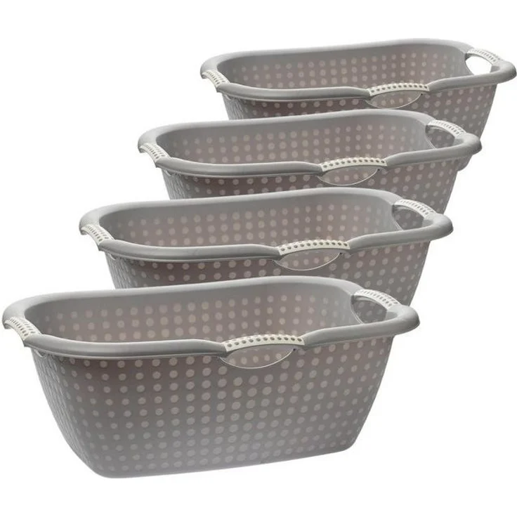 Centi Wäschewanne CHAINA Wäschekorb mit Griffen (4er-Set), 4er Set 60L x 40B x 22H ca. 20 L – Bild 2