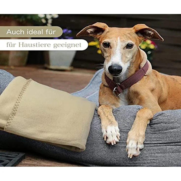 Wohndecke Polar-Fleece mit Antipilling, ca. 420g, 130x160 cm, KiGATEX, Ziersticheinfassung – Bild 6