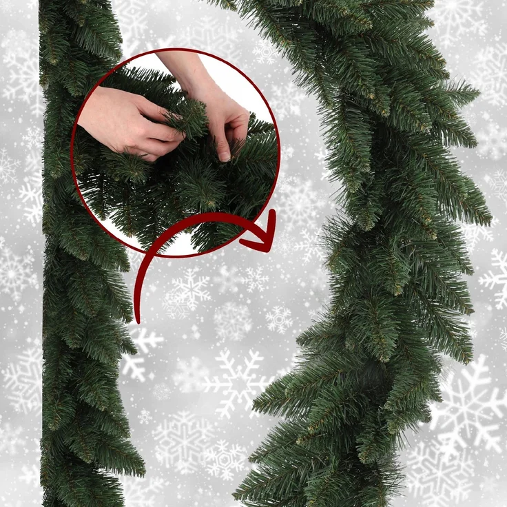 KADAX Weihnachtsbaumgirlande 112 cm grün dicht – Bild 7