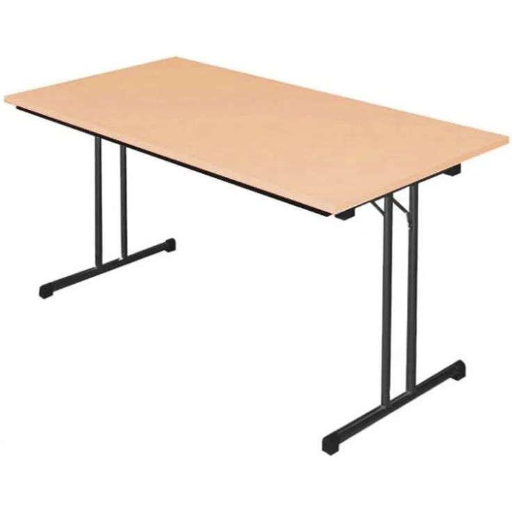 Klapptisch Besprechungstisch Kantinentisch Verkaufstisch Schreibtisch 120x80 cm RAL 9005 schwarz/Buche-Dekor 350491