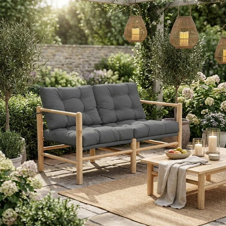 Skye Decor 'MYG04 - Anthracite' Garten-Sofa 2-Sitzer, Anthrazit, 110 x 86 x 51 cm – Bild 2
