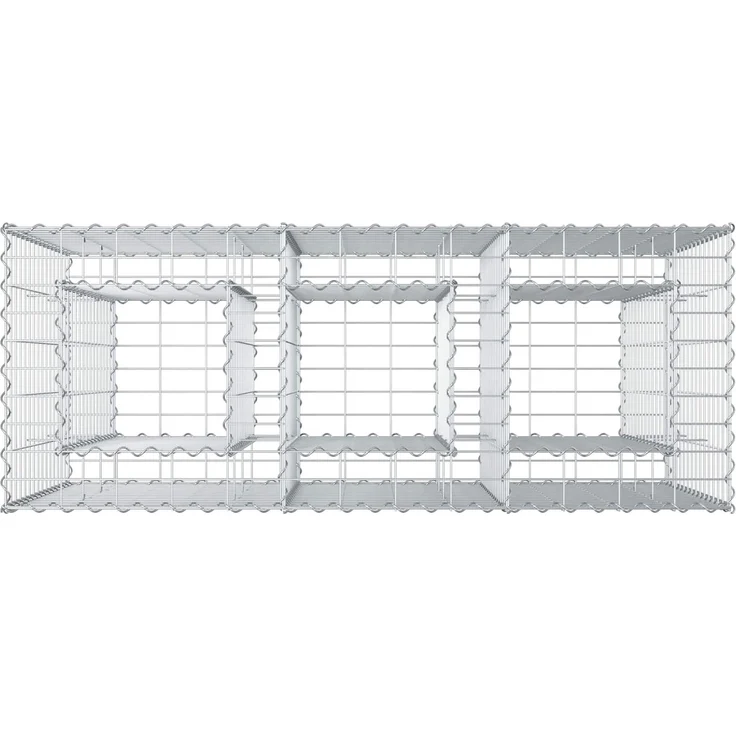 vidaXL Gabionen-Hochbeet 130 x 50 x 80 cm Verzinkter Stahl Silber 42033328 – Bild 8
