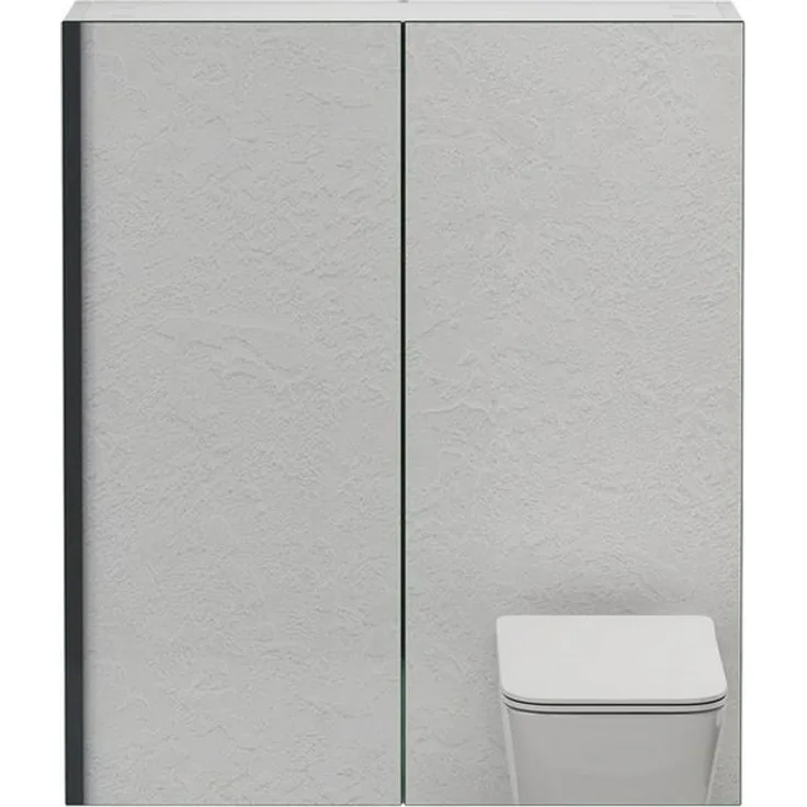 doporro Spiegelschrank Wandschrank Wandspiegel 60/80/100/120x70cm Weiß/Anthrazit