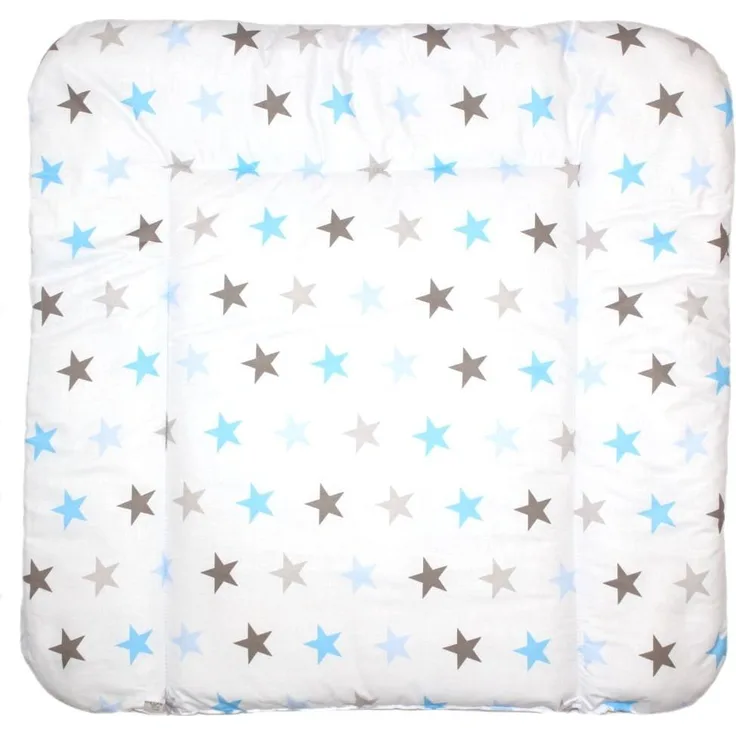 Baby Auflage Wickelauflage - STAR BLAU-GRAU - 70x50 cm 70x70 cm 70x85 cm Wickeltischauflage 70x70 cm
