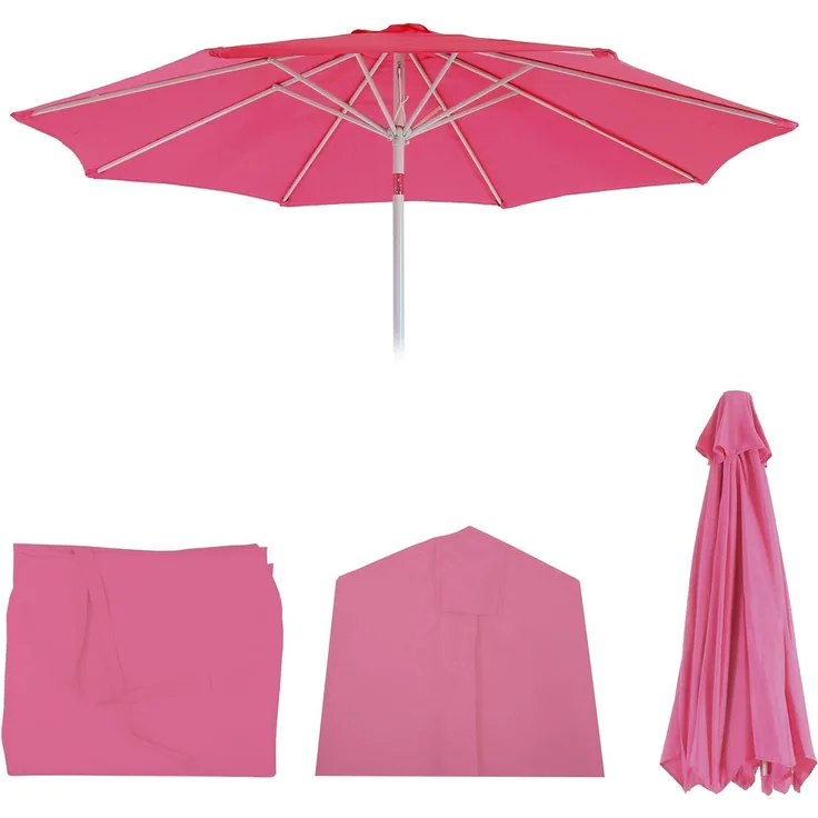 Ersatz-Bezug für Sonnenschirm N19, Sonnenschirmbezug Ersatzbezug, Ø 3m Stoff/Textil 5kg ~ pink