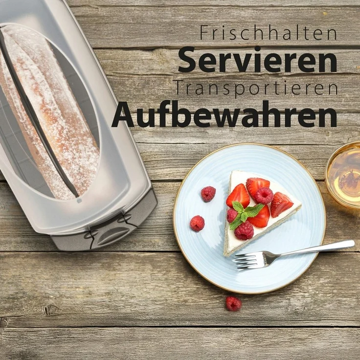 Hausfelder Kuchentransportbox Kuchentransportboxen 2er Set,rechteckig für Kastenkuchen/quadratisch, (Set, 2-tlg, 2 verschiedene Boxen), mit Klick-Verschlüssen, spülmaschinenfest, BPA-frei – Bild 2