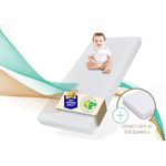 Babymatratze 60x120 cm mit Spannbettlaken und waschbarem Bezug | Kindermatratze fr Kinderbett | hochwertige Kaltschaum-Matratze 120x60 cm