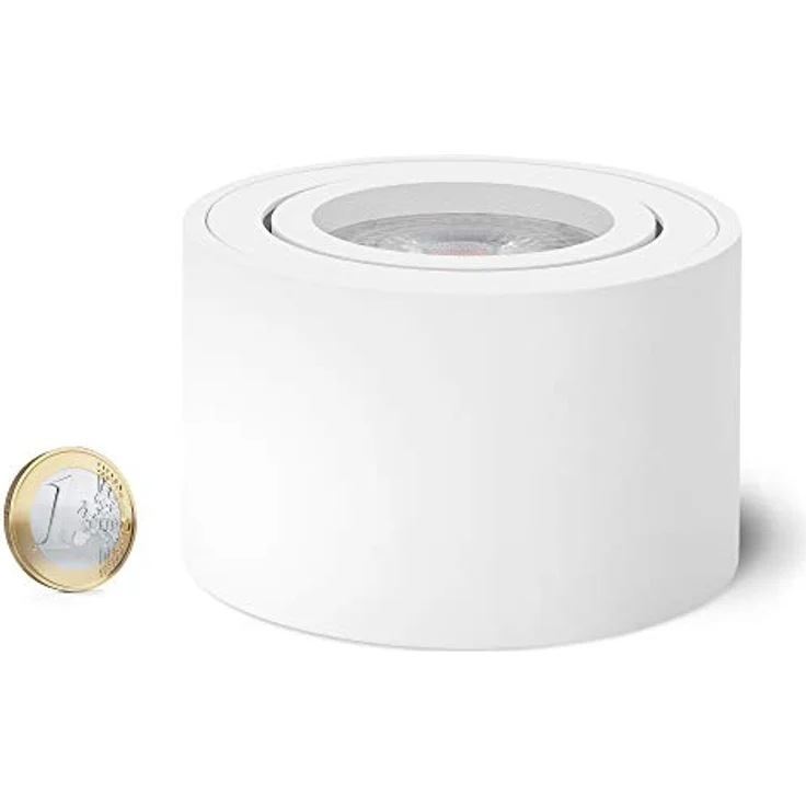 linovum LED Aufbaustrahler 6 x Aufbauleuchte SMOL schwenkbar in weiss matt & rund mit LED 4W, Warmweiß – Bild 9