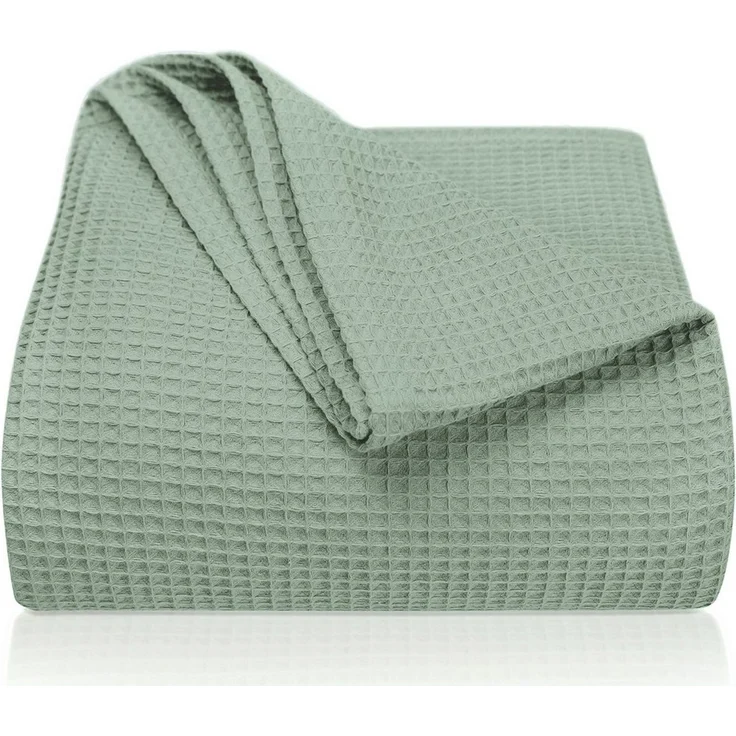 Laynenburg Tagesdecke Waffelpique aus 100% Baumwolle – Baumwolldecke, Kuscheldecke, Wohndecke als Sommerdecke, Bett-Überwurf, Couch-Überwurf, Sofa-Decke – Bild 5