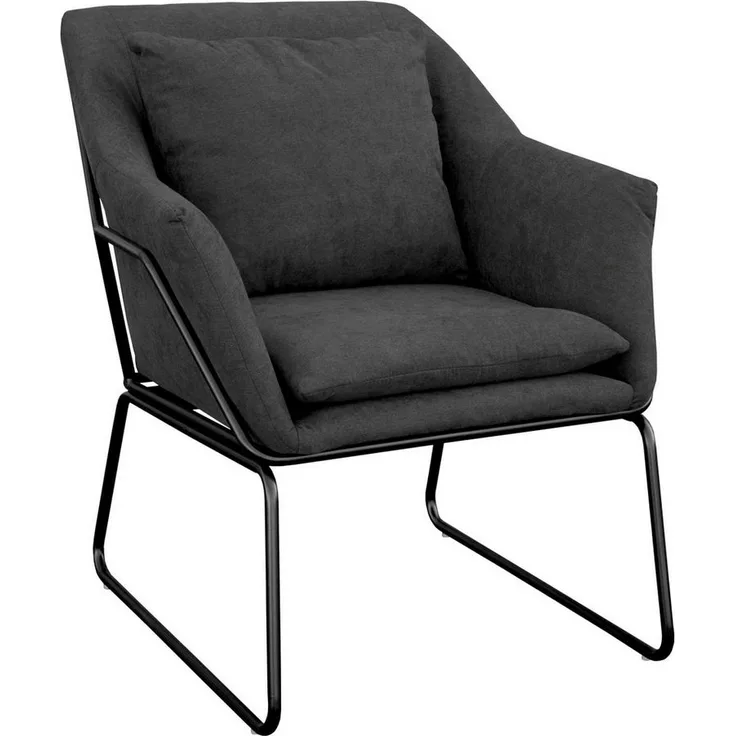 SVITA JOSIE Sessel gepolstert Beistellsessel anthrazit Sofa Relaxsessel Stoff