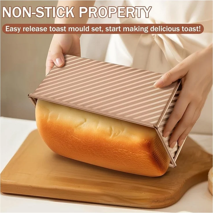 FELIXLEO Brotbackform Antihaft-Brot Toastform mit Deckel für Toast Kuchen, (1-tlg) – Bild 3