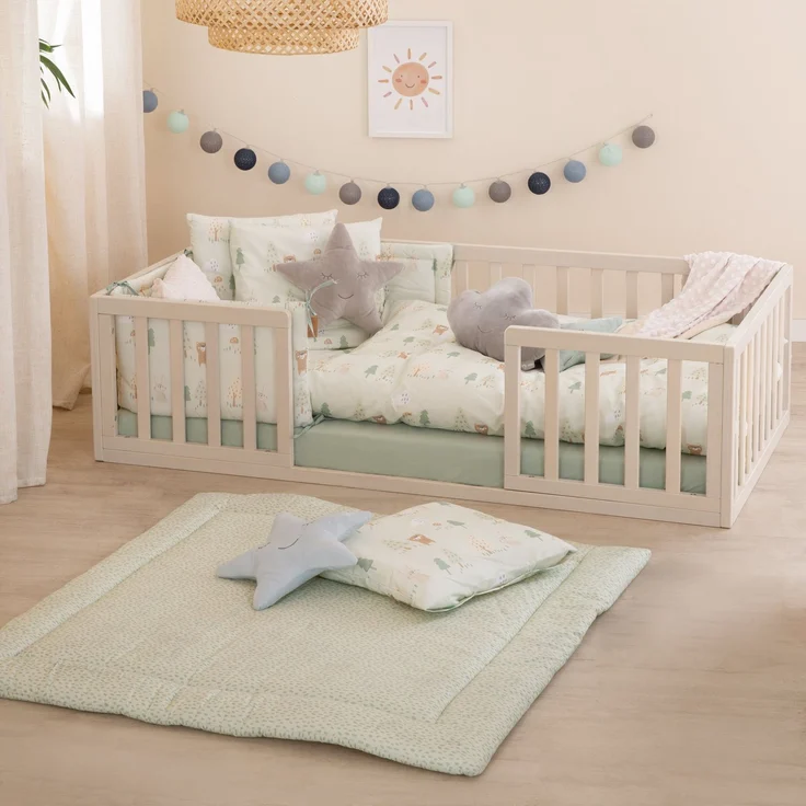 roba Bettwäsche 'Woodland Buddies' - Bezug für Decke 100 x 135 cm + Kissen 40 x 60 cm - Pastellgrün – Bild 5