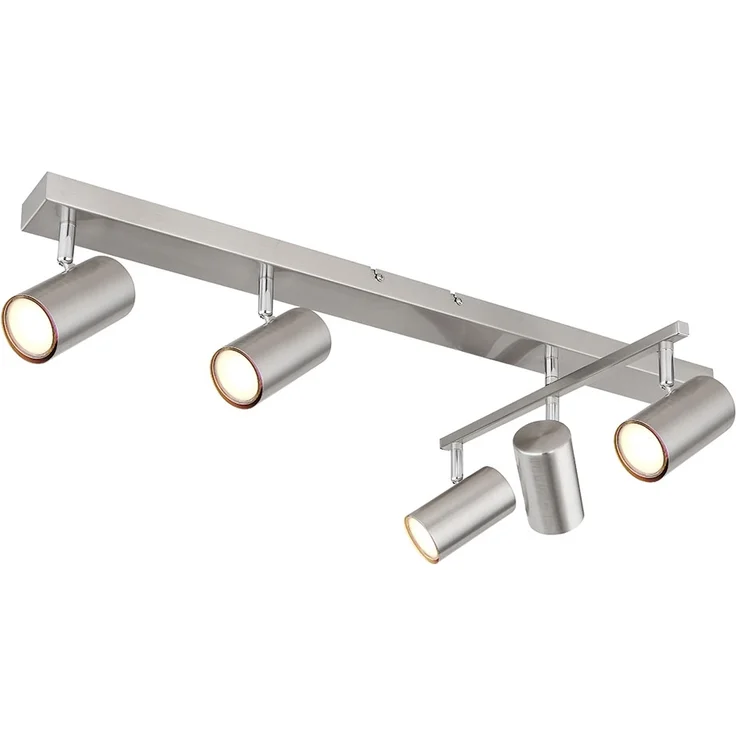 Spotlampe, Metall, Nickel matt, 5 Flammig, L 70cm – Bild 9