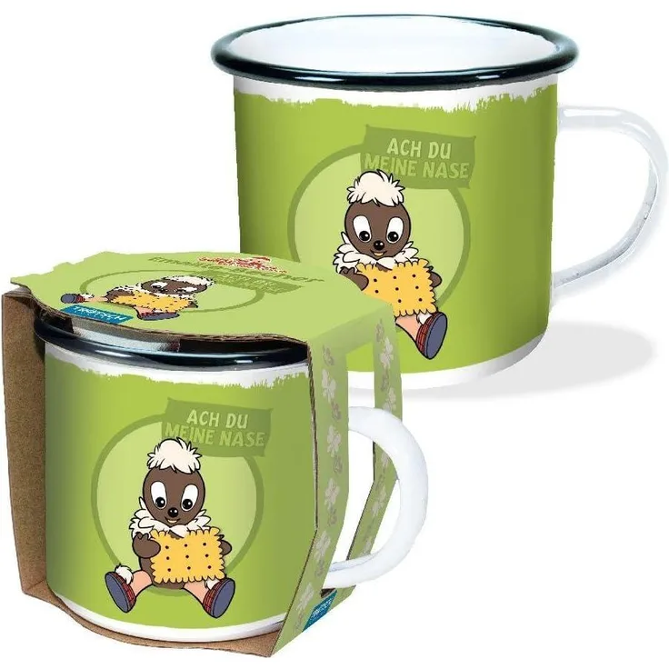 Unser Sandmnnchen Emaille-Becher Ach du meine Nase