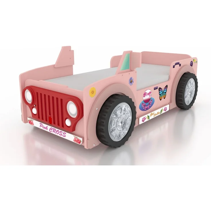 Autobett Jeep in Pink mit Lattenrost & Matratze – Bild 2