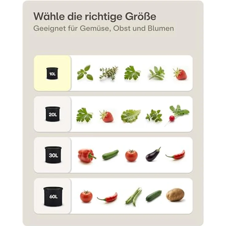 Praknu Pflanzkübel Pflanzsack 10L - 5STK aus Vliesstoff mit Schilder zum Beschriften (5er Set, 5 St) – Bild 5