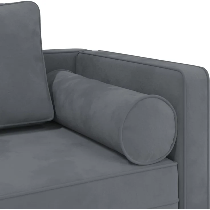 vidaXL Chaiselongue mit Kissen, Dunkelgrau Samt, 16,5 x 62 x 57,5 cm – Bild 6