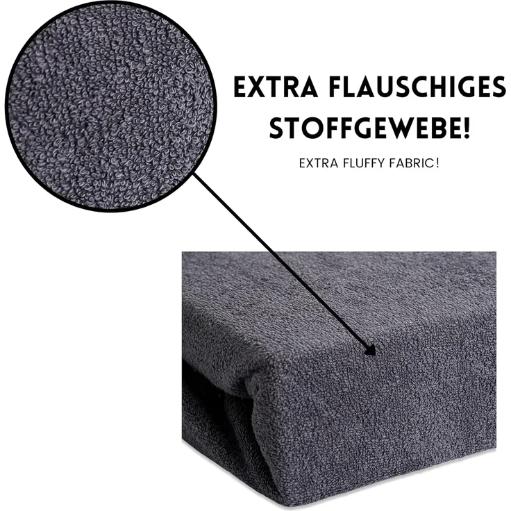 Hometex Premium Textiles Spannbettlaken aus Frottier Stoff bis 23 cm Steghöhe, Frottee, Gummizug: Rundumgummizug, Kuschelig warm und extra weich, ideal für die kalte Jahreszeit – Bild 7