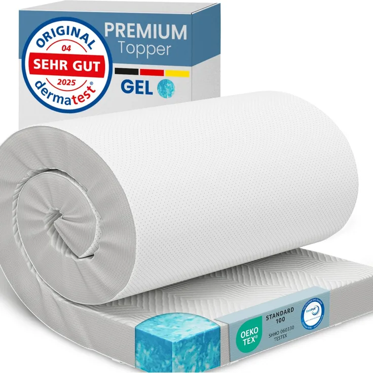 ELONEO Gel Topper Matratzenauflage 90 x 190 x 8 cm