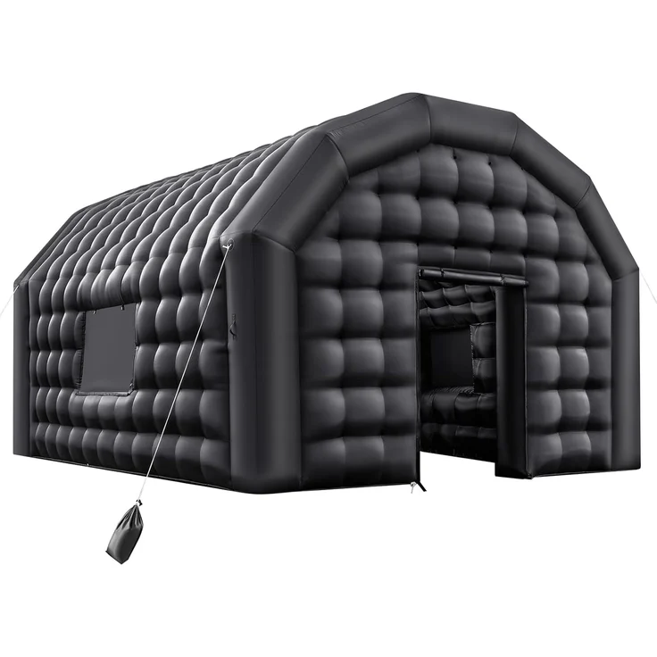 VEVOR Aufblasbares Partyzelt 5 x 4 x 3,8 m, Würfelzelt für Disco Nachtclub, Pavillon Hochzeitszelt mit 680W Gebläse, Sandsack, 2 Fenster für Veranstaltungen, Geburtstag, Hochzeit, Schwarz – Bild 9