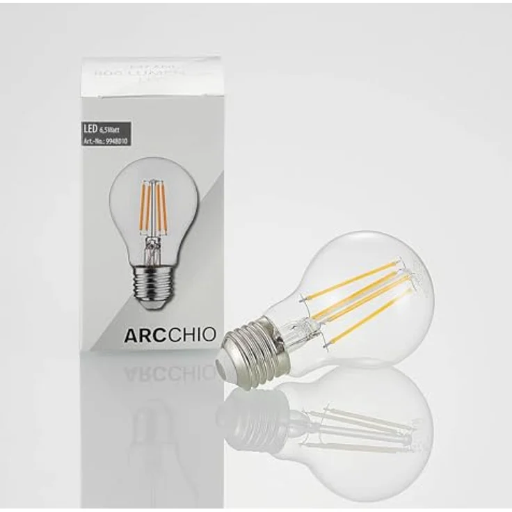 Arcchio LED E27 Lampe 6,5W dimmbar, Glas - Energiesparende Leuchte für Wohnräume – Bild 5